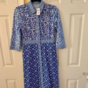 NWT J. McLaughlin Blue&White Kailyn Dress Size Small